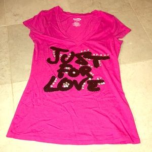 Bling rhinestone Just for Love T-shirt small Valentine’s Day